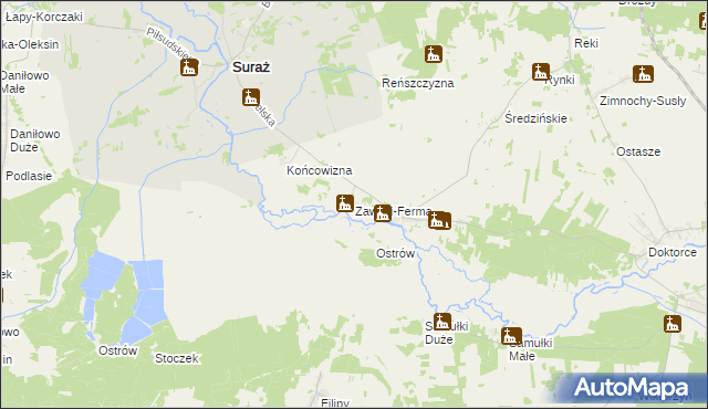 mapa Zawyki-Ferma, Zawyki-Ferma na mapie Targeo