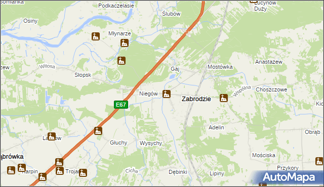 mapa Zazdrość gmina Zabrodzie, Zazdrość gmina Zabrodzie na mapie Targeo