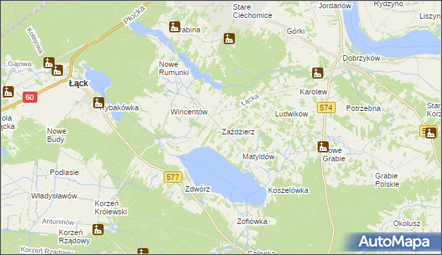 mapa Zaździerz, Zaździerz na mapie Targeo