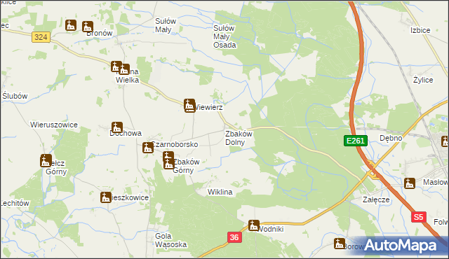 mapa Zbaków Dolny, Zbaków Dolny na mapie Targeo