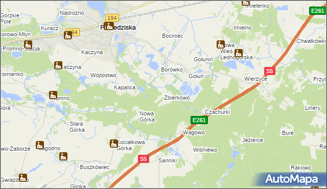 mapa Zbierkowo, Zbierkowo na mapie Targeo