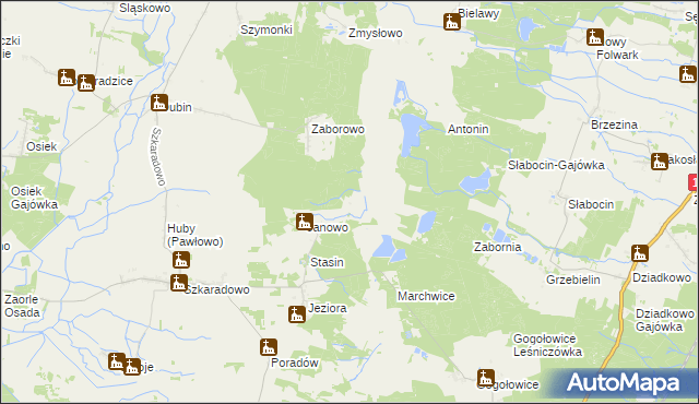 mapa Żbiki gmina Jutrosin, Żbiki gmina Jutrosin na mapie Targeo