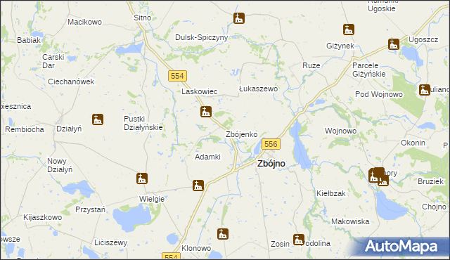 mapa Zbójenko, Zbójenko na mapie Targeo