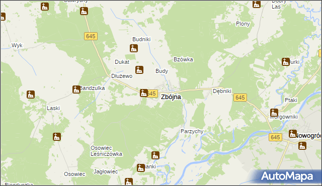 mapa Zbójna, Zbójna na mapie Targeo