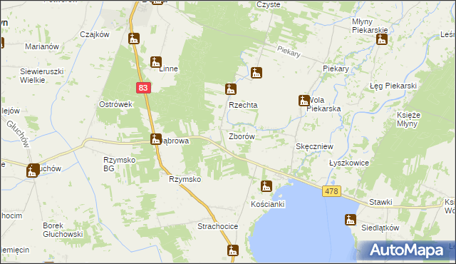 mapa Zborów gmina Dobra, Zborów gmina Dobra na mapie Targeo