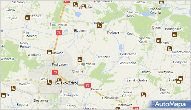 mapa Zbrodzice, Zbrodzice na mapie Targeo