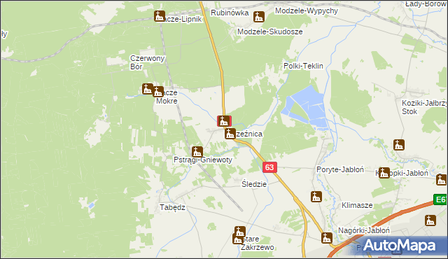 mapa Zbrzeżnica, Zbrzeżnica na mapie Targeo