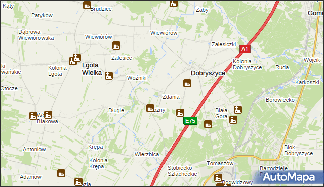 mapa Zdania, Zdania na mapie Targeo