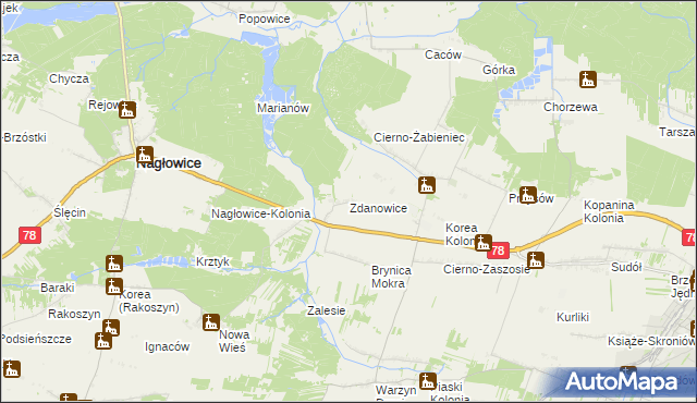 mapa Zdanowice, Zdanowice na mapie Targeo