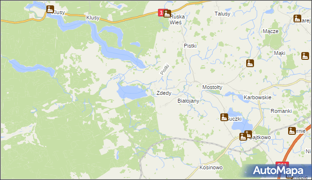 mapa Zdedy, Zdedy na mapie Targeo