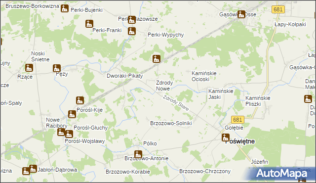 mapa Zdrody Stare, Zdrody Stare na mapie Targeo