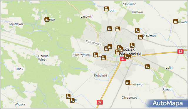 mapa Zdrój gmina Grodzisk Wielkopolski, Zdrój gmina Grodzisk Wielkopolski na mapie Targeo
