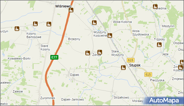 mapa Zdroje gmina Stupsk, Zdroje gmina Stupsk na mapie Targeo