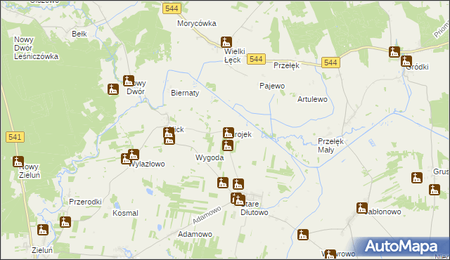 mapa Zdrojek gmina Lidzbark, Zdrojek gmina Lidzbark na mapie Targeo