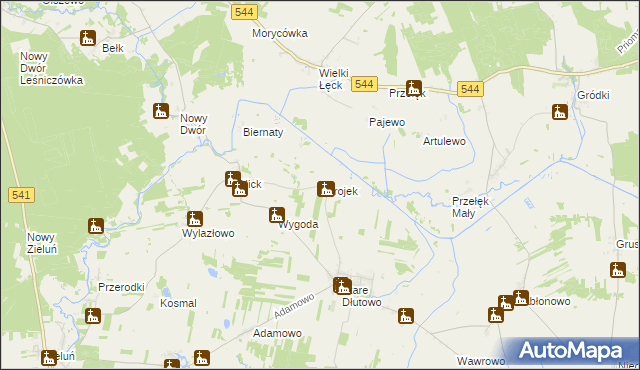 mapa Zdrojek gmina Lidzbark, Zdrojek gmina Lidzbark na mapie Targeo