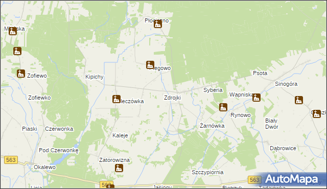 mapa Zdrojki gmina Lubowidz, Zdrojki gmina Lubowidz na mapie Targeo