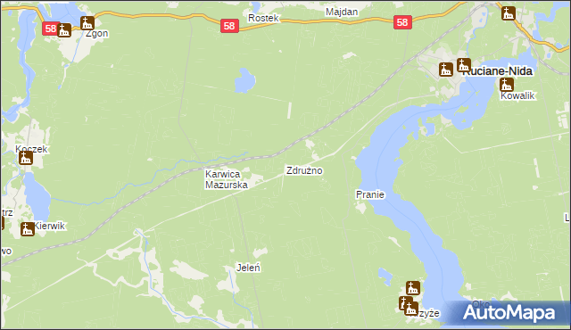 mapa Zdrużno, Zdrużno na mapie Targeo
