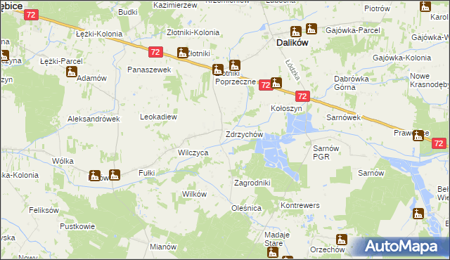 mapa Zdrzychów, Zdrzychów na mapie Targeo