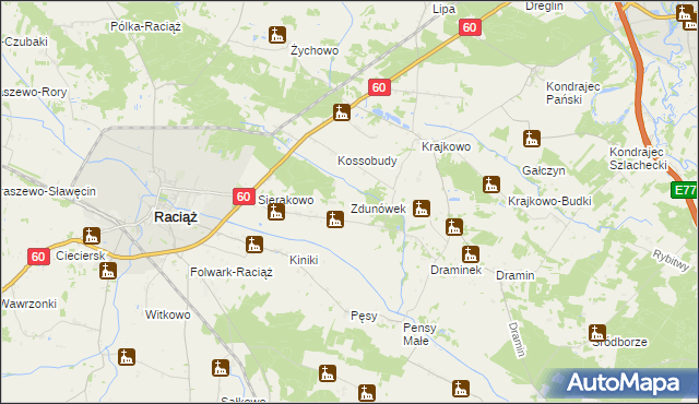 mapa Zdunówek, Zdunówek na mapie Targeo
