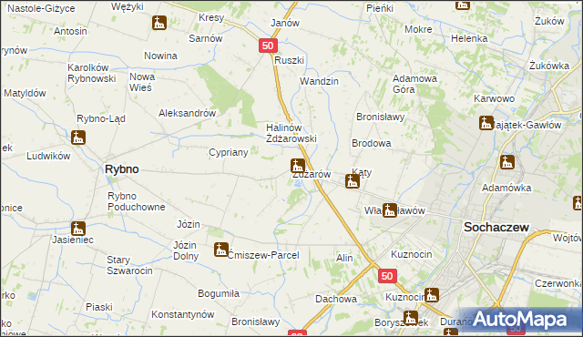 mapa Żdżarów, Żdżarów na mapie Targeo