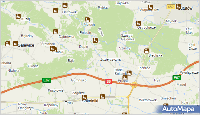 mapa Zdzierczyzna, Zdzierczyzna na mapie Targeo