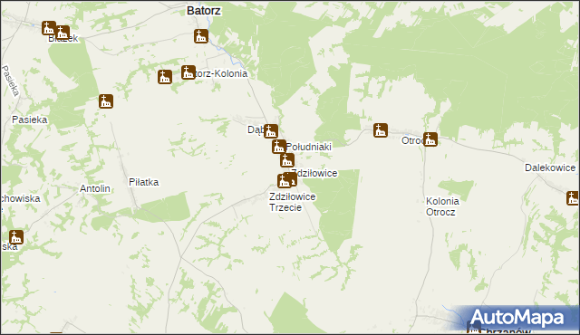 mapa Zdziłowice, Zdziłowice na mapie Targeo