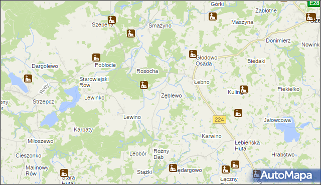 mapa Zęblewo, Zęblewo na mapie Targeo