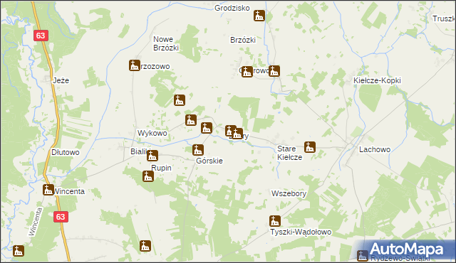 mapa Żebry gmina Kolno, Żebry gmina Kolno na mapie Targeo