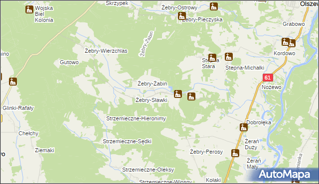 mapa Żebry-Stara Wieś, Żebry-Stara Wieś na mapie Targeo