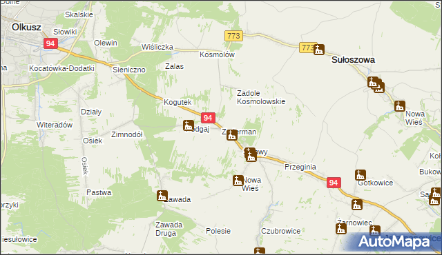 mapa Zederman, Zederman na mapie Targeo