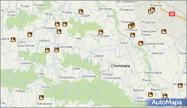 mapa Żeglce, Żeglce na mapie Targeo
