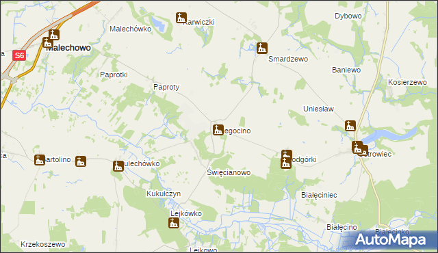mapa Żegocino, Żegocino na mapie Targeo
