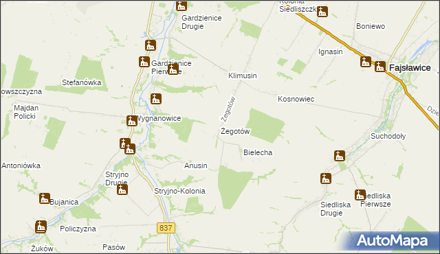 mapa Żegotów, Żegotów na mapie Targeo