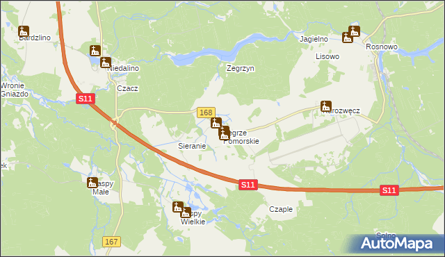 mapa Zegrze Pomorskie, Zegrze Pomorskie na mapie Targeo