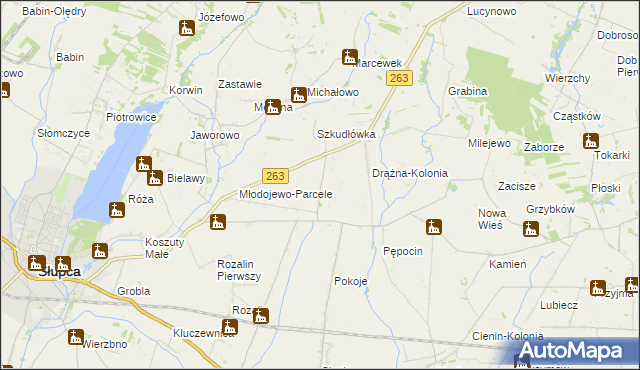 mapa Żelazków gmina Słupca, Żelazków gmina Słupca na mapie Targeo