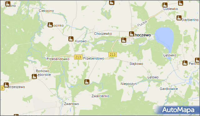 mapa Żelazno gmina Choczewo, Żelazno gmina Choczewo na mapie Targeo