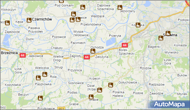 mapa Zelczyna, Zelczyna na mapie Targeo