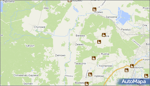 mapa Zelewo, Zelewo na mapie Targeo