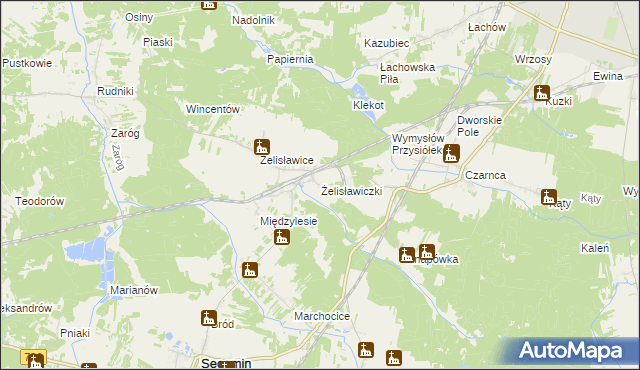 mapa Żelisławiczki, Żelisławiczki na mapie Targeo