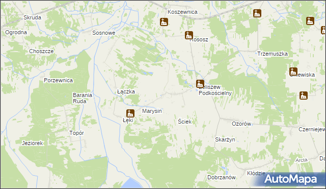 mapa Żeliszew Duży, Żeliszew Duży na mapie Targeo