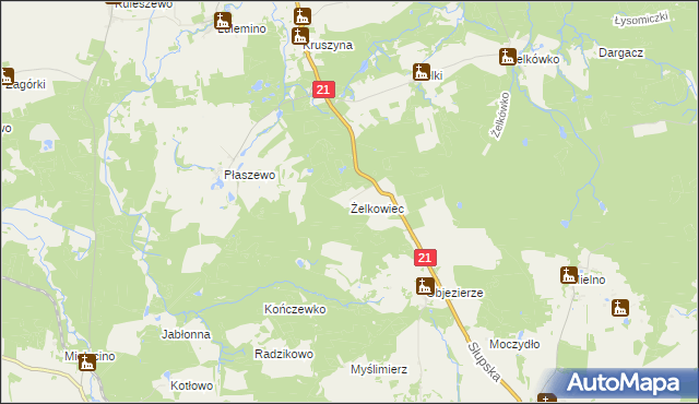 mapa Żelkowiec, Żelkowiec na mapie Targeo
