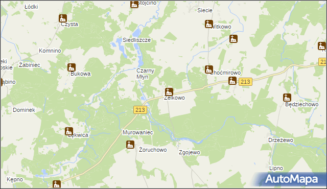 mapa Żelkowo, Żelkowo na mapie Targeo