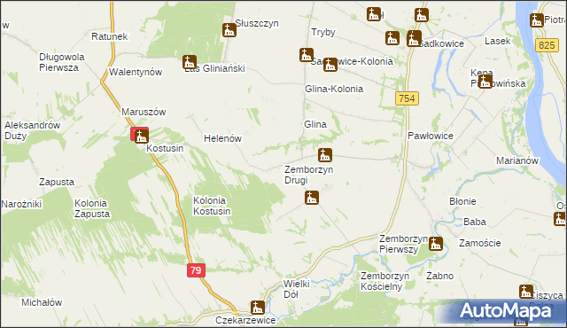 mapa Zemborzyn Drugi, Zemborzyn Drugi na mapie Targeo