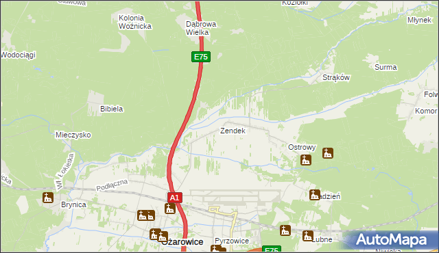 mapa Zendek, Zendek na mapie Targeo