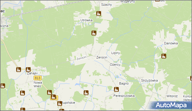 mapa Żerocin, Żerocin na mapie Targeo