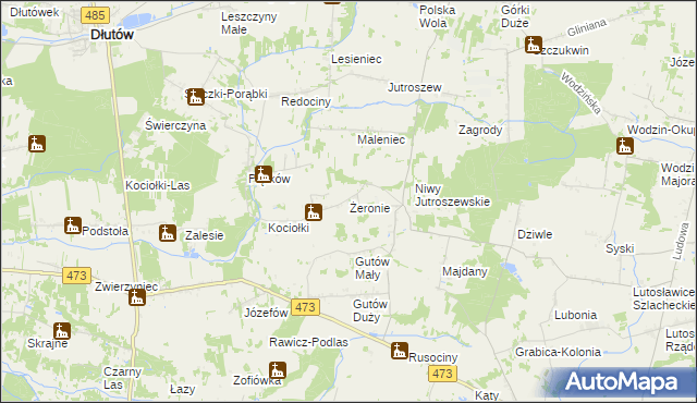 mapa Żeronie, Żeronie na mapie Targeo