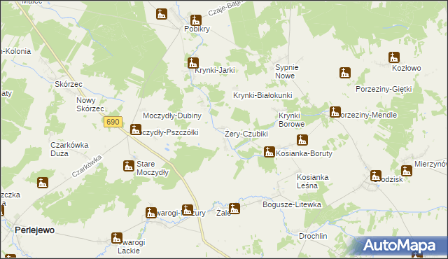 mapa Żery-Czubiki, Żery-Czubiki na mapie Targeo