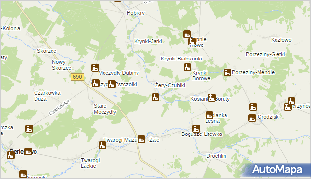 mapa Żery-Pilaki, Żery-Pilaki na mapie Targeo