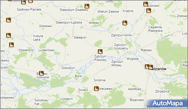 mapa Zgliczyn Pobodzy, Zgliczyn Pobodzy na mapie Targeo