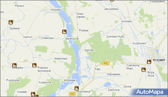 mapa Zgliniec, Zgliniec na mapie Targeo